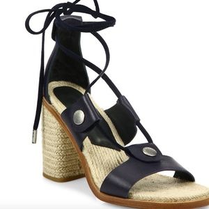 Rag & Bone Eden Leather Lace Up Block Heel Sandals